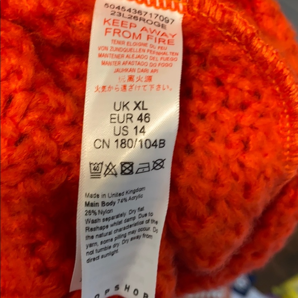 TOPSHOP Shell Sweater In Orange - Picture 4 of 4